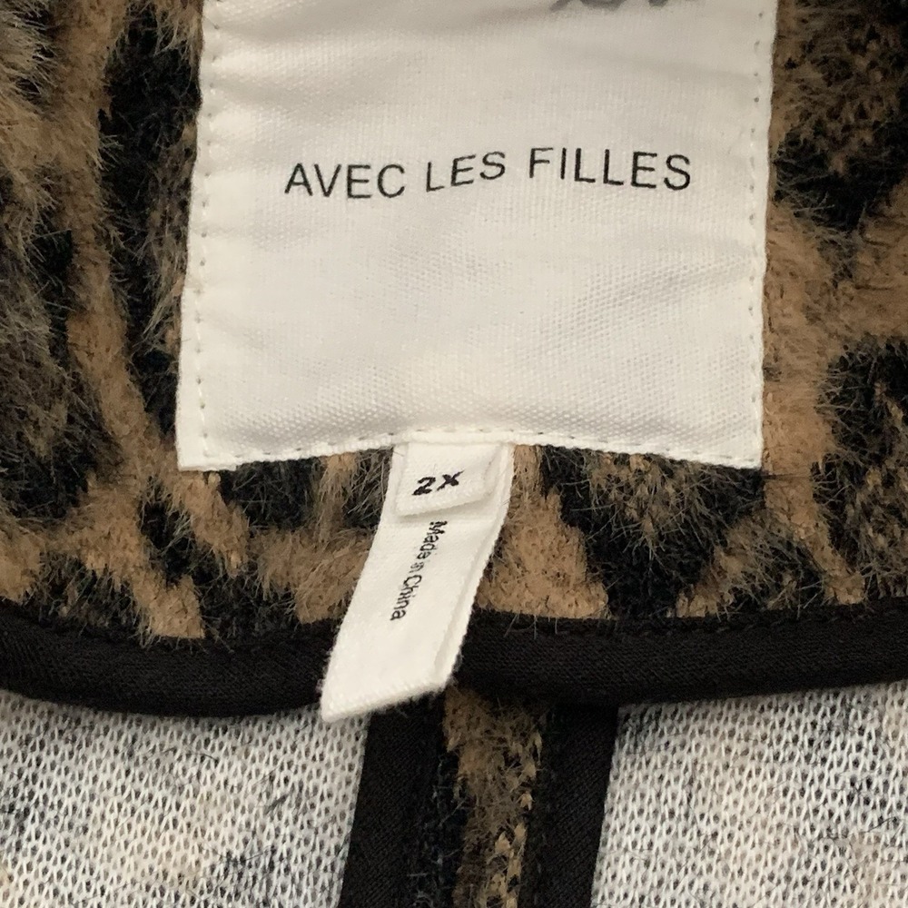 AVEC LES FILLES Leopard Coat Jacket Shacket 2x - Picture 7 of 9